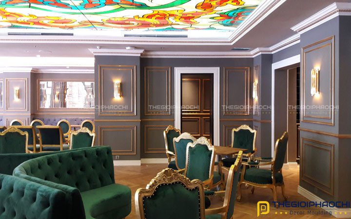 Thi công phào chỉ trần, chỉ khung tường khách sạn MAJESTIC